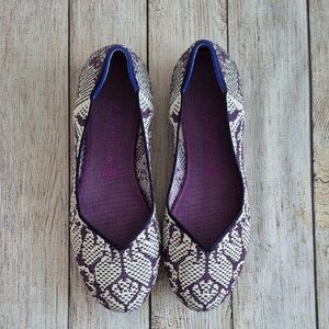 Rothy's Purple Flats with Classic Silhouette Rare Pattern Size 10.5